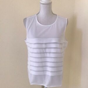 NWT! TALBOTS size 14P white pleated sheer top